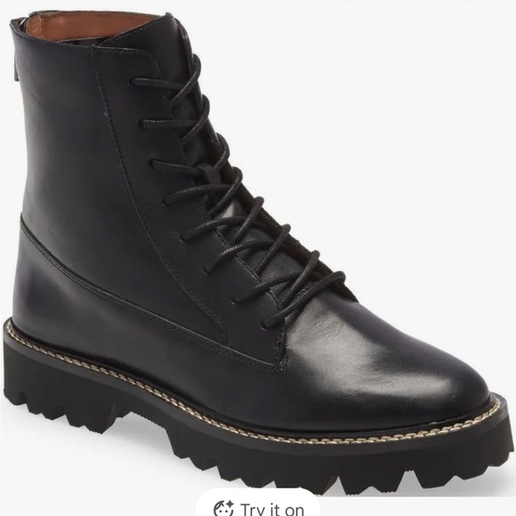 Madewell Citywalk Lugsole Lace-Up Black Leather Boots - Picture 9 of 11